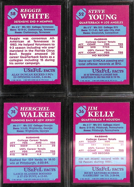 1984 Topps USFL Complete Set w. Reggie White, Steve Young, Jim Kelly, Herschel Walker Rookies
